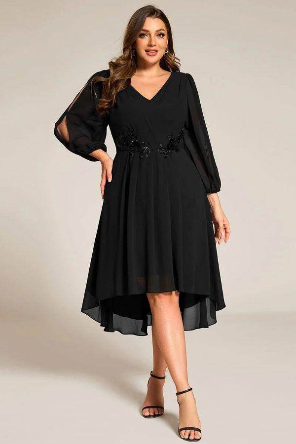 A-Line Midi Lace Dress CS0689 - COCOMELODY