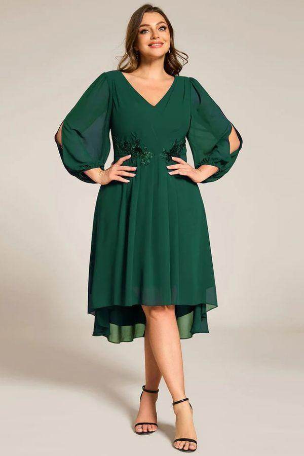 A-Line Midi Lace Dress CS0689 - COCOMELODY