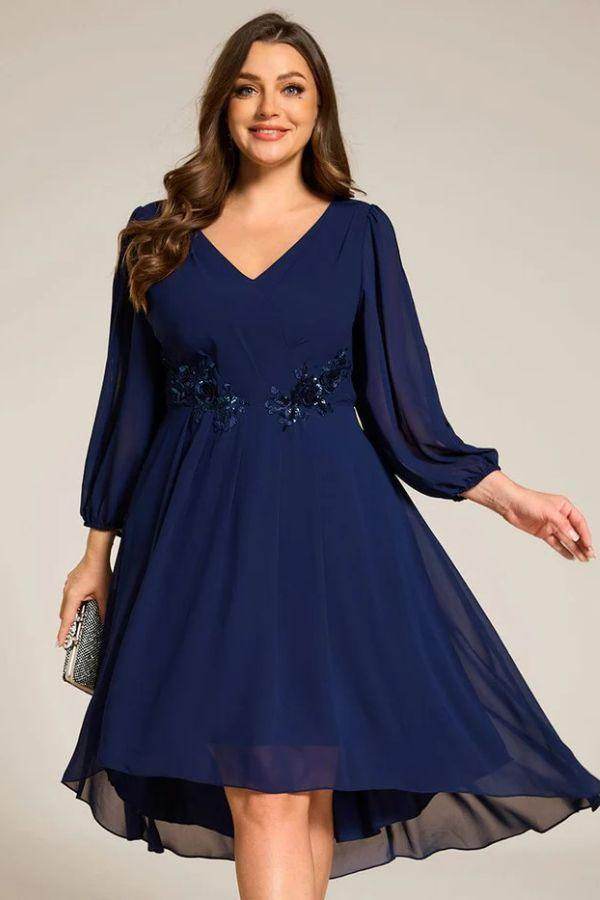 A-Line Midi Lace Dress CS0689 - COCOMELODY