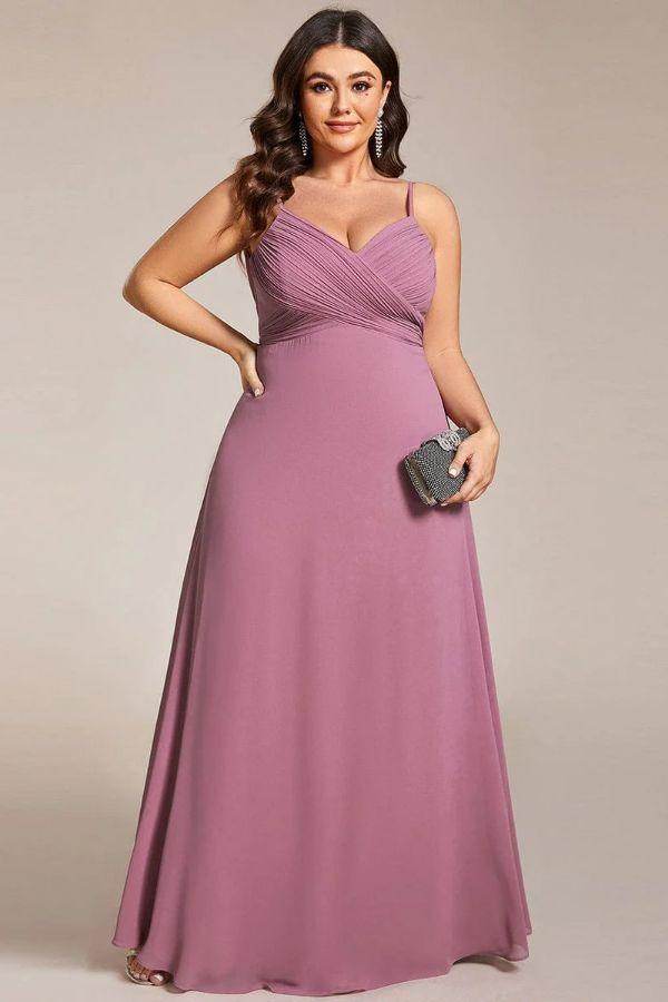A-Line Maxi Chiffon Dress CS0690 - COCOMELODY