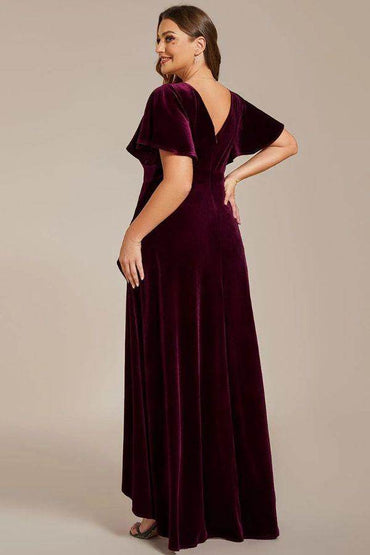 A-Line Maxi Comprises Velvet Dress CS0691 - COCOMELODY
