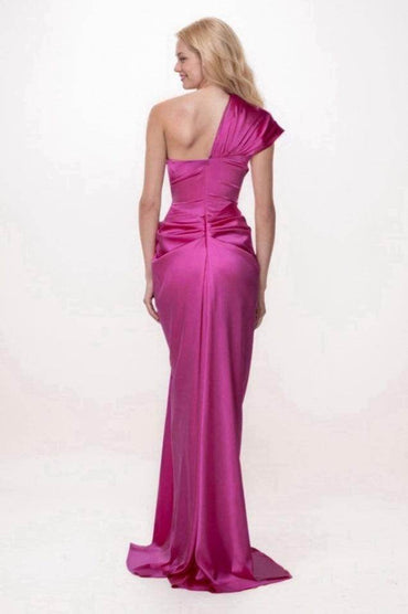 Mermaid Sweep-Brush Train Elastic Silk like Satin Prom Dress CS0696 - COCOMELODY