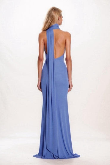 Mermaid Sweep-Brush Train Knitted Fabric Prom Dress CS0697