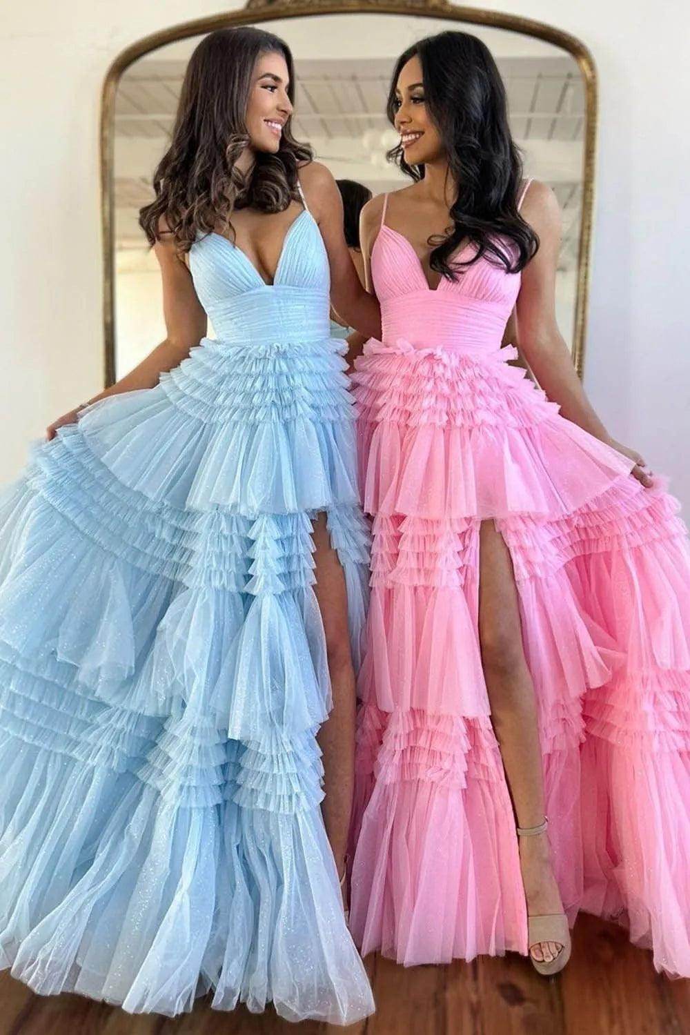 Ball Gown Sweep-Brush Train Tulle Prom Dress CS0702 - COCOMELODY