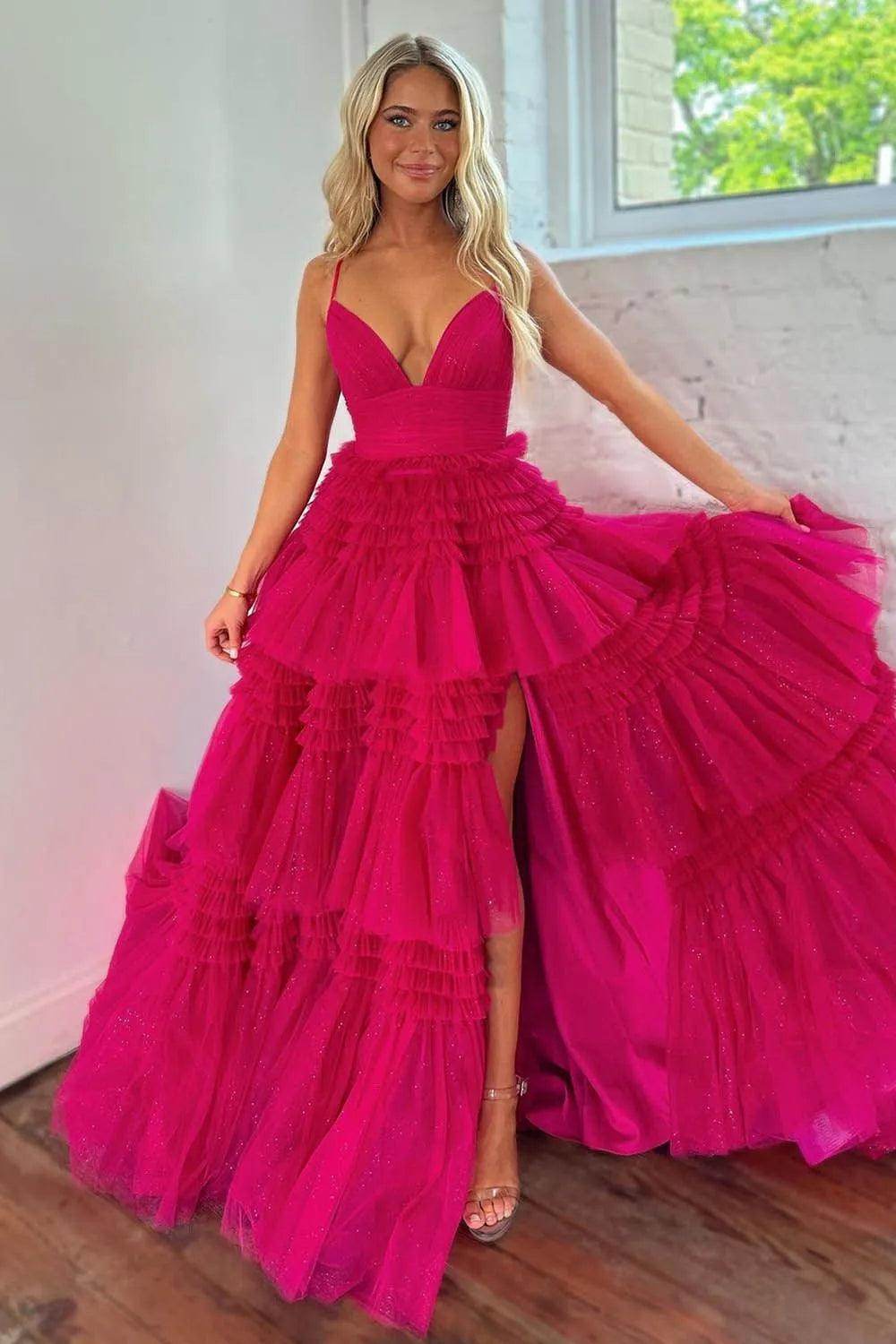 Ball Gown Sweep-Brush Train Tulle Prom Dress CS0702 - COCOMELODY