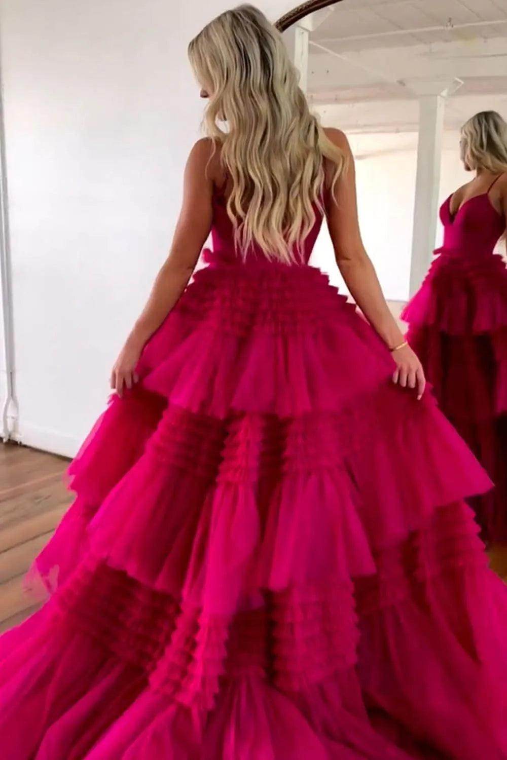 Ball Gown Sweep-Brush Train Tulle Prom Dress CS0702 - COCOMELODY