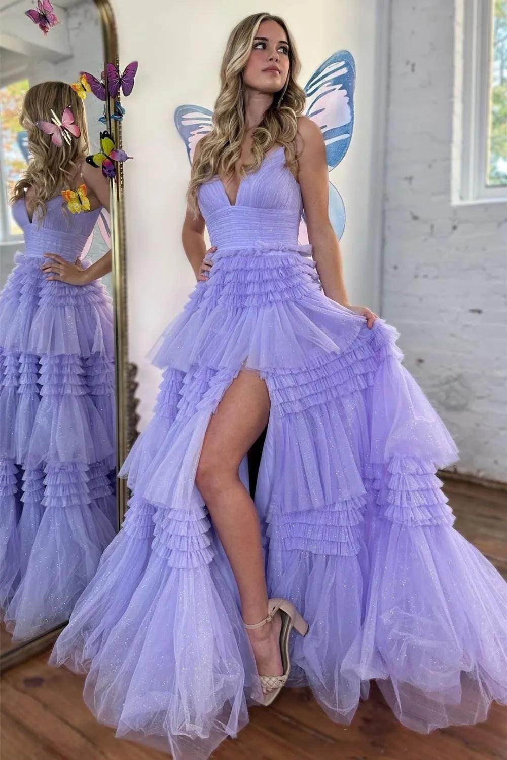 Ball Gown Sweep-Brush Train Tulle Prom Dress CS0702 - COCOMELODY