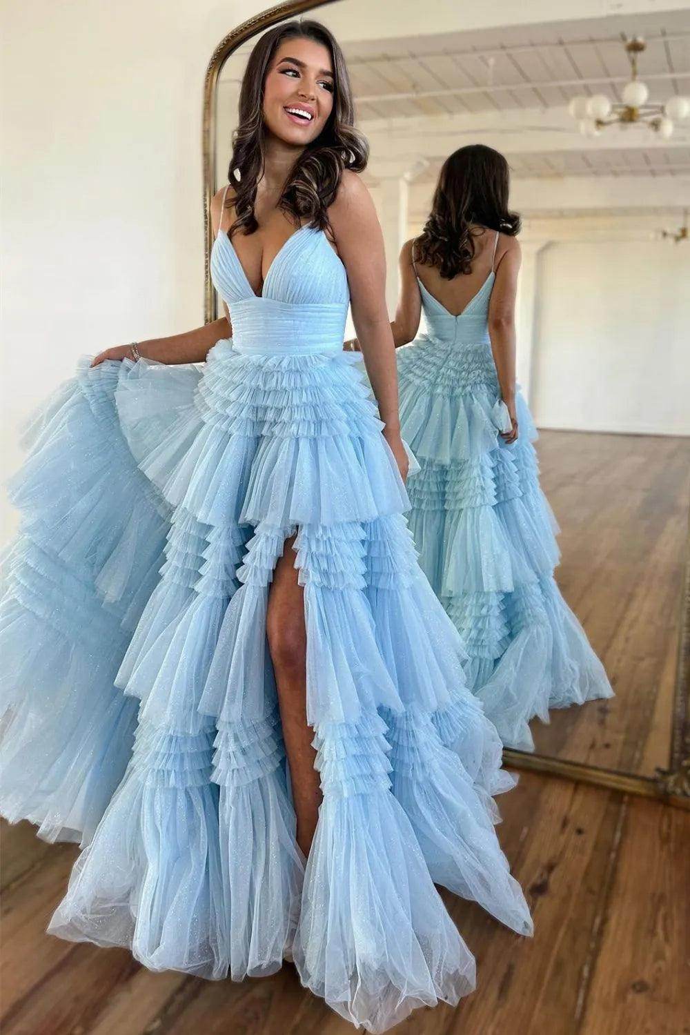 Ball Gown Sweep-Brush Train Tulle Prom Dress CS0702 - COCOMELODY