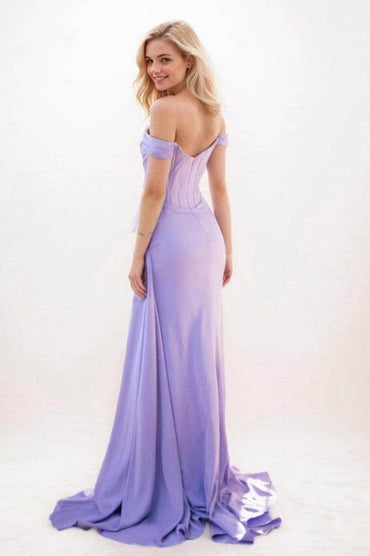Trumpet-Mermaid Sweep-Brush Train Knitted Fabric Prom Dress CS0707 - COCOMELODY