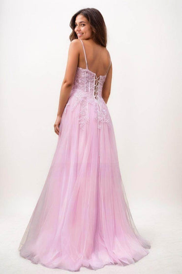A-Line V-Neck Silk Like Satin Prom Dresses CS0764 - COCOMELODY