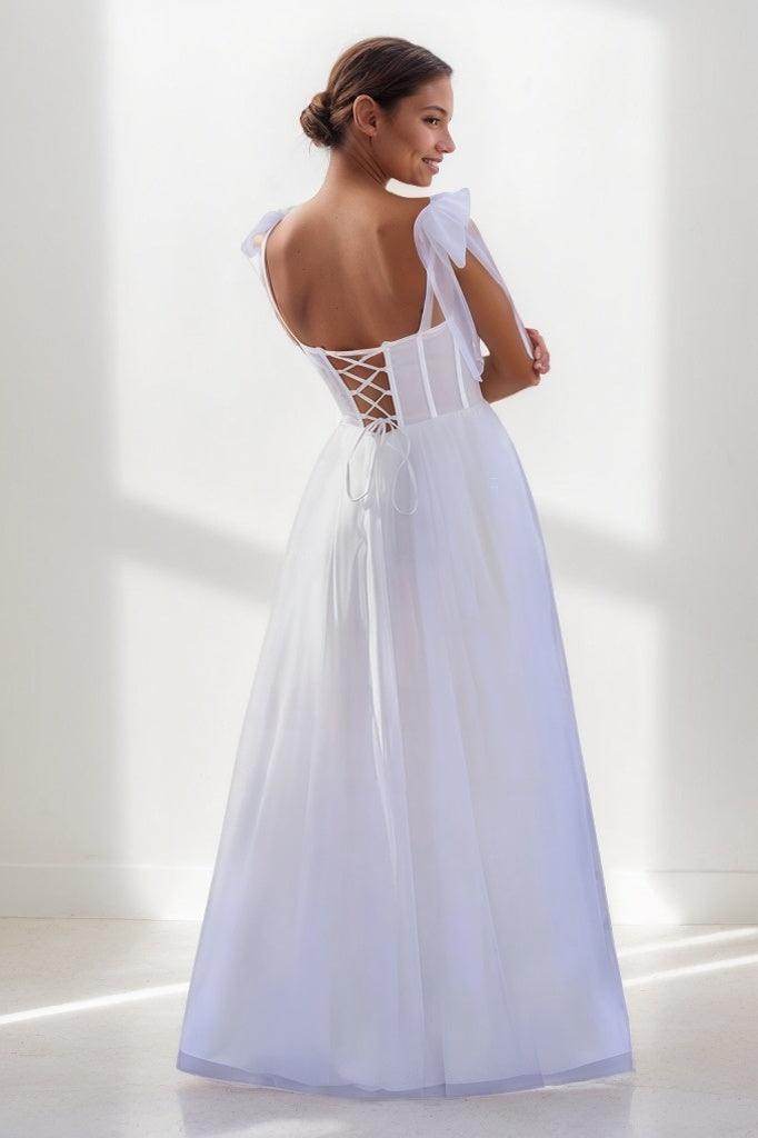 Classic Bow(s) Straps Sweetheart Corset Prom Dresses CS0778 - COCOMELODY