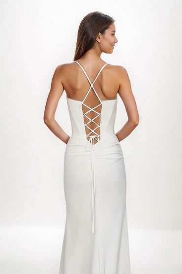 Sparkle V-Neck Jersey Prom Dresses With High Split CS0786 - COCOMELODY