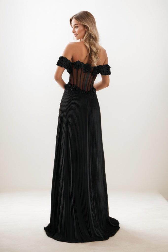 Off The Shoulder High Split Sweep Train Prom Dresses CS0812 - COCOMELODY