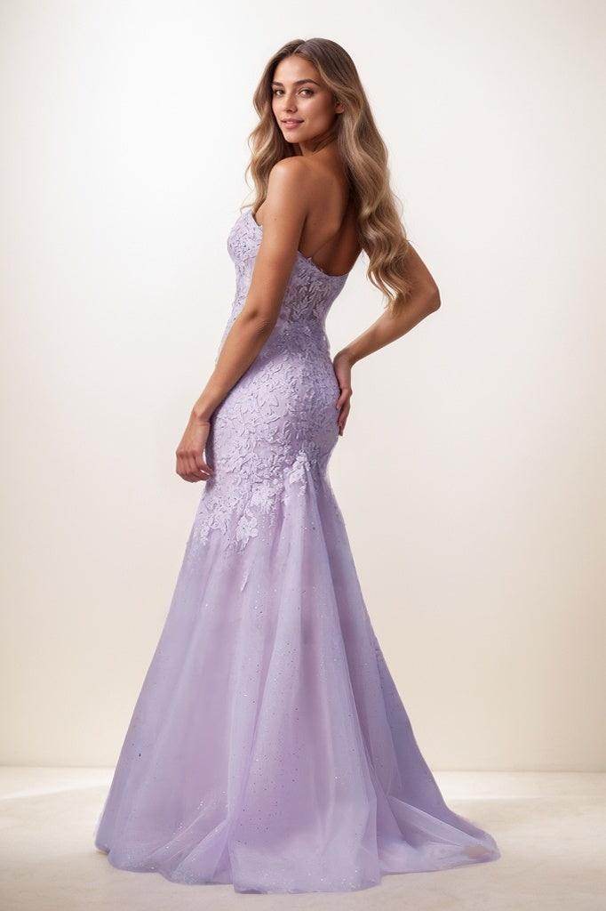 Sequin Lace Cold Shoulder A-Line Floor-Length Tulle Prom Dress CS0818 - COCOMELODY
