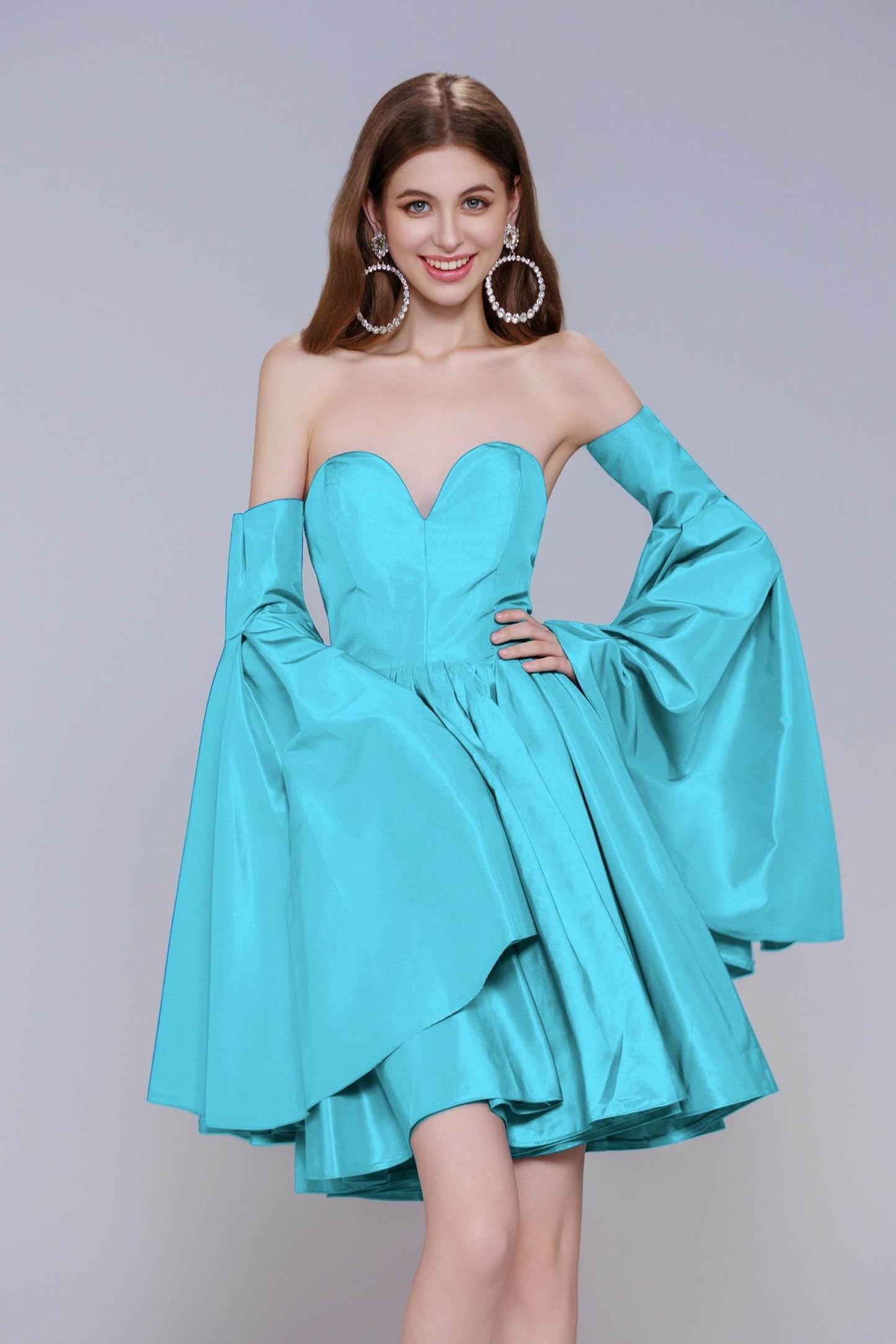 A-Line Mini Taffeta Homecoming Dress CS0950 - COCOMELODY
