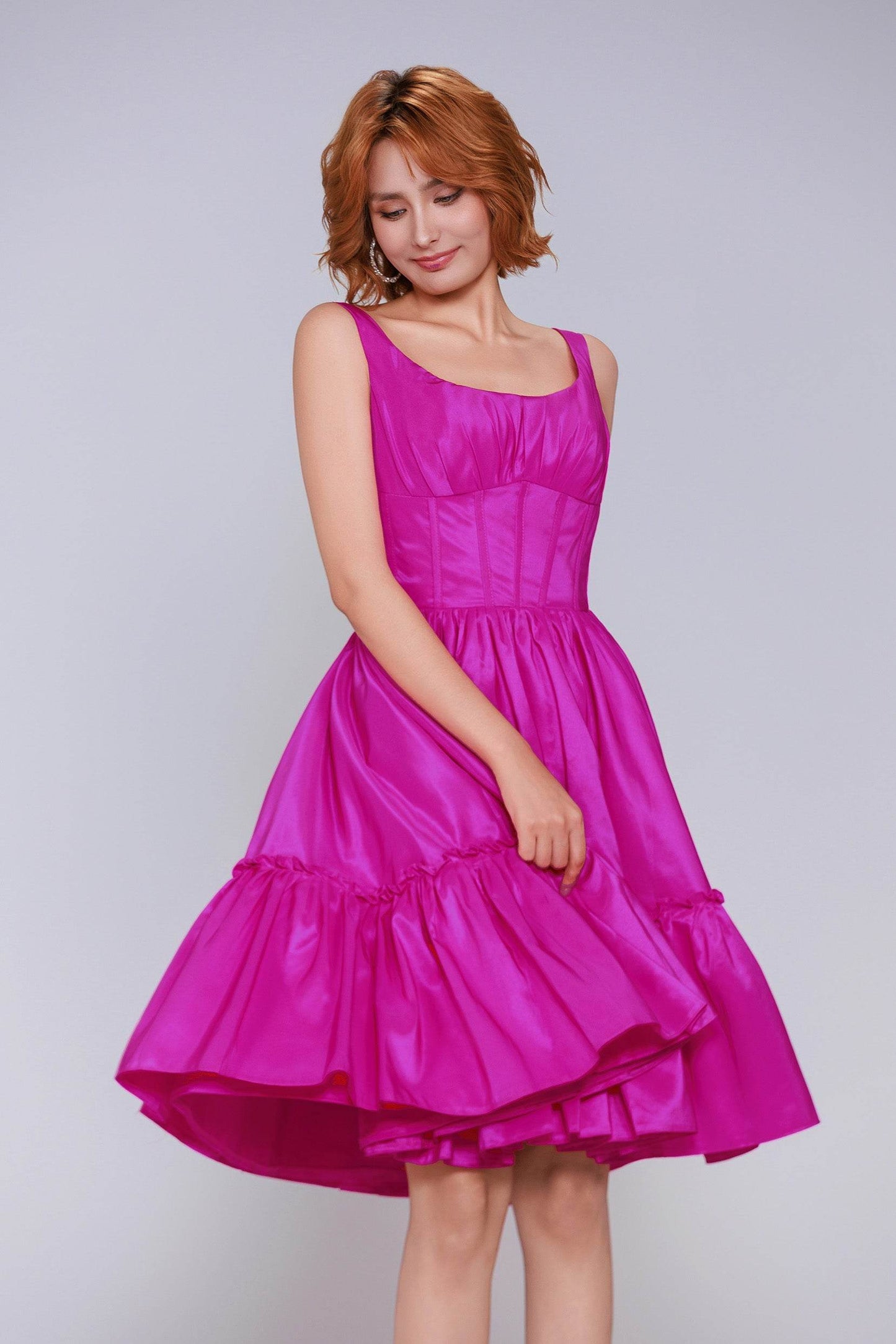 A-Line Mini Taffeta Homecoming Dress CS0952 - COCOMELODY