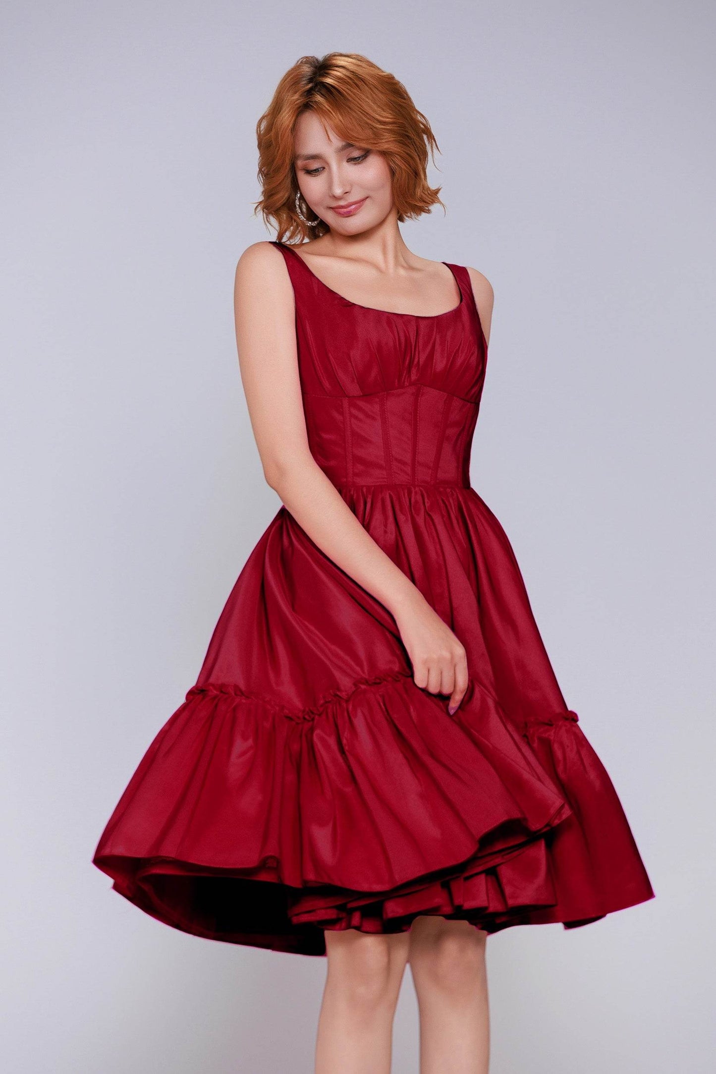 A-Line Mini Taffeta Homecoming Dress CS0952 - COCOMELODY