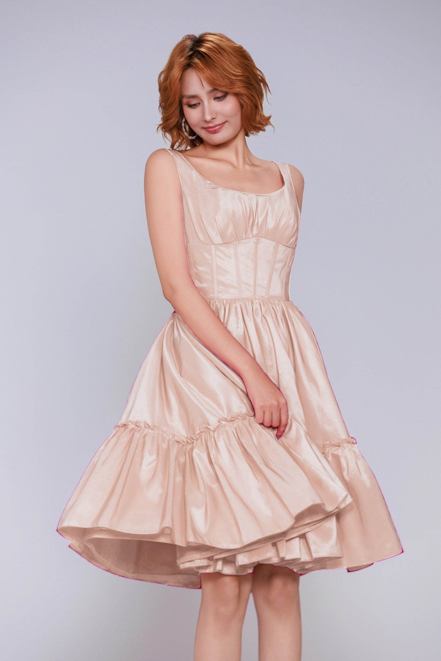A-Line Mini Taffeta Homecoming Dress CS0952 - COCOMELODY