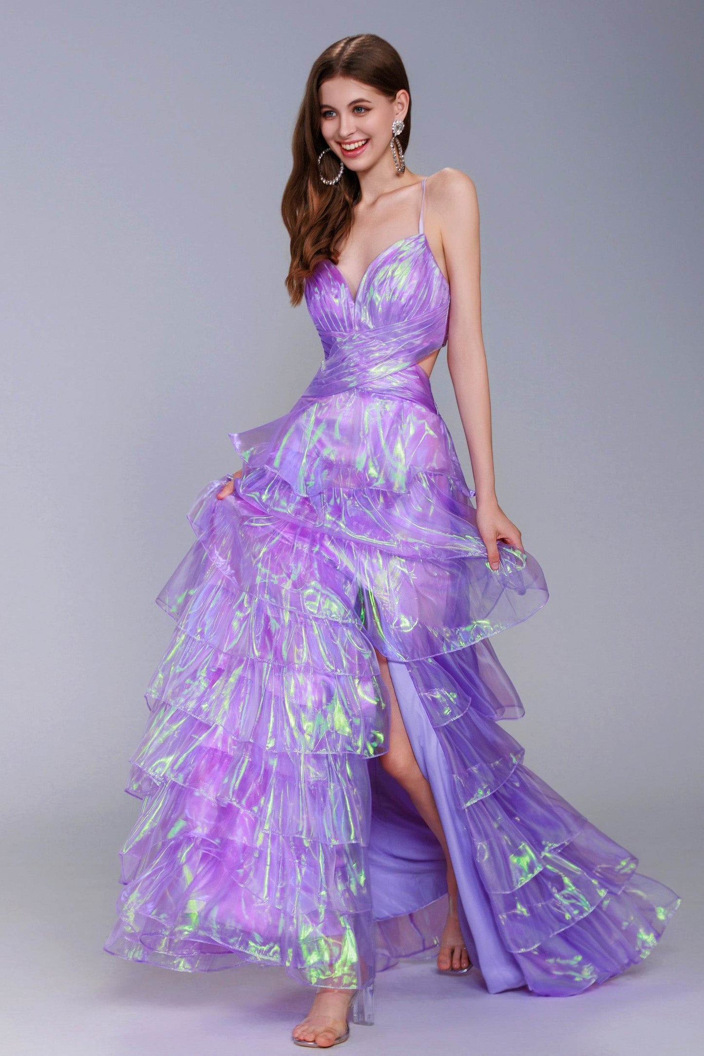 A-Line Maxi Organza Prom Dress CS0956 - COCOMELODY