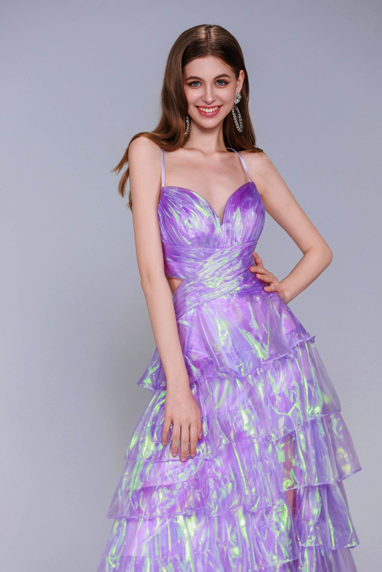 A-Line Maxi Organza Prom Dress CS0956 - COCOMELODY