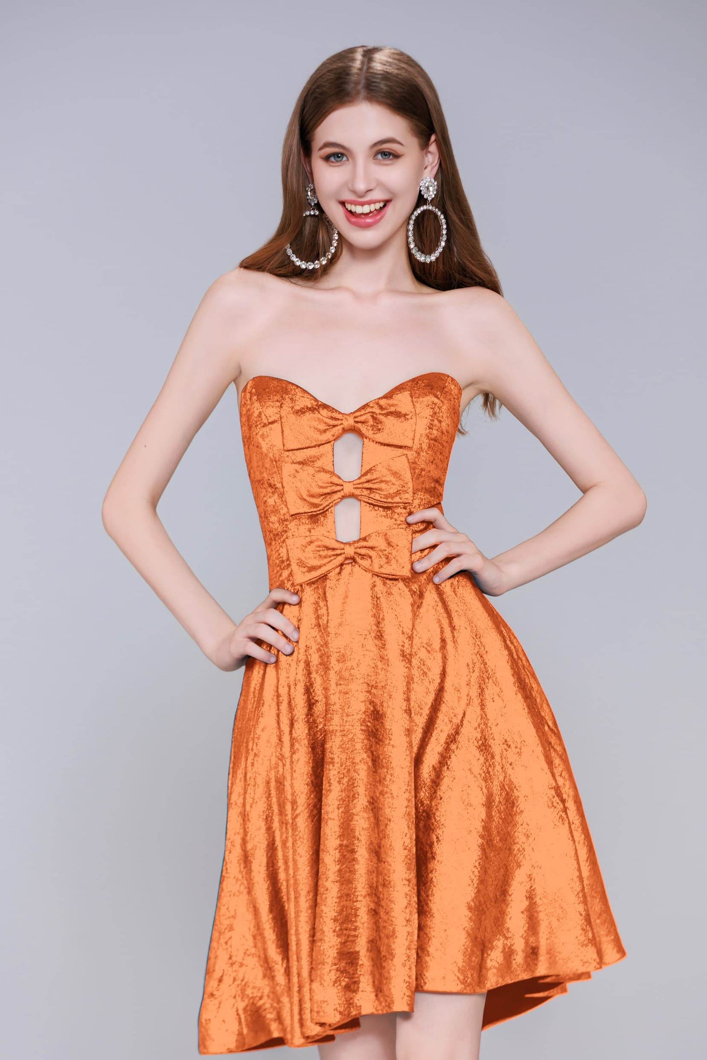 A-Line Mini Metallic Homecoming Dress CS0960 - COCOMELODY