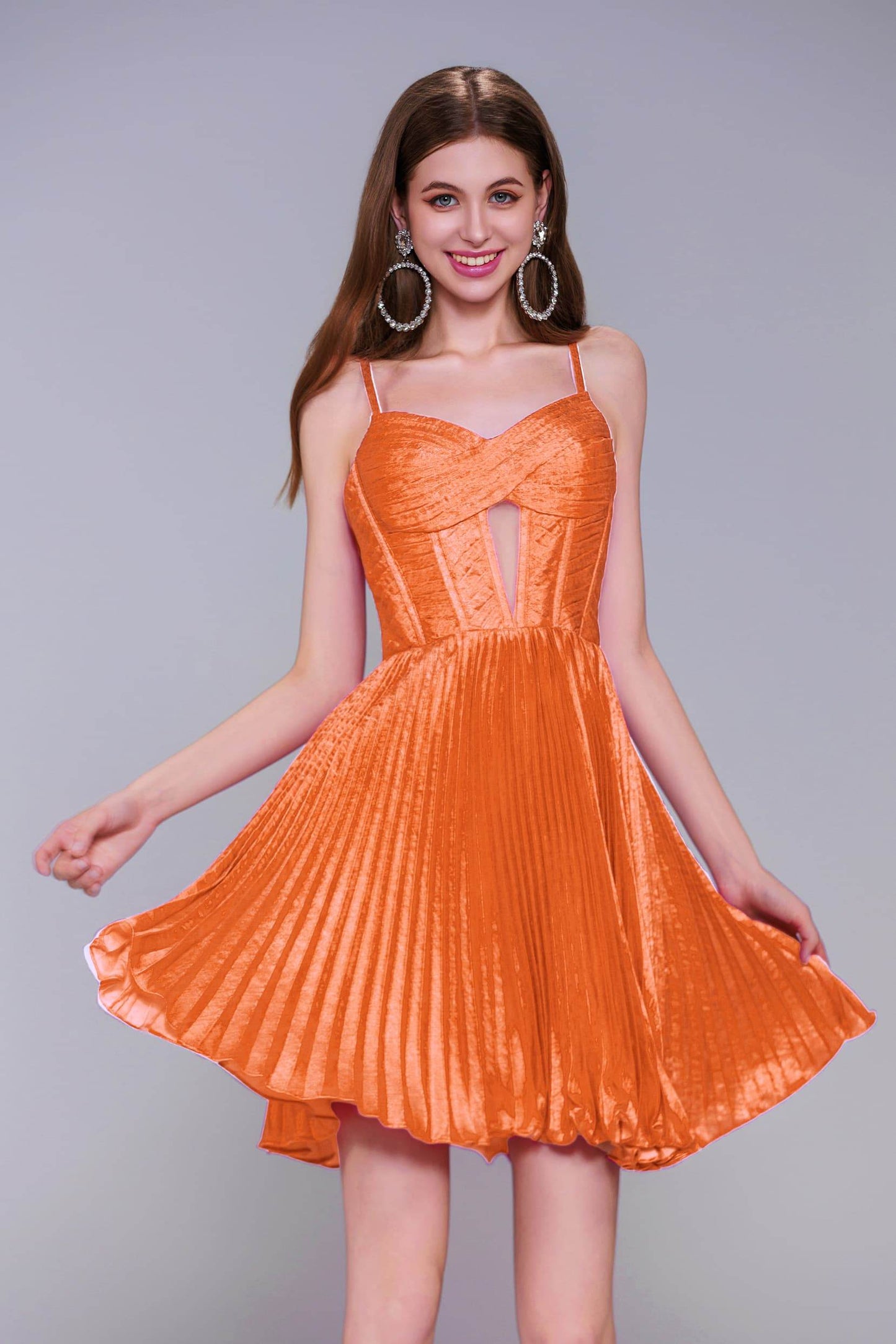 A-Line Mini Metallic Homecoming Dress CS0962 - COCOMELODY