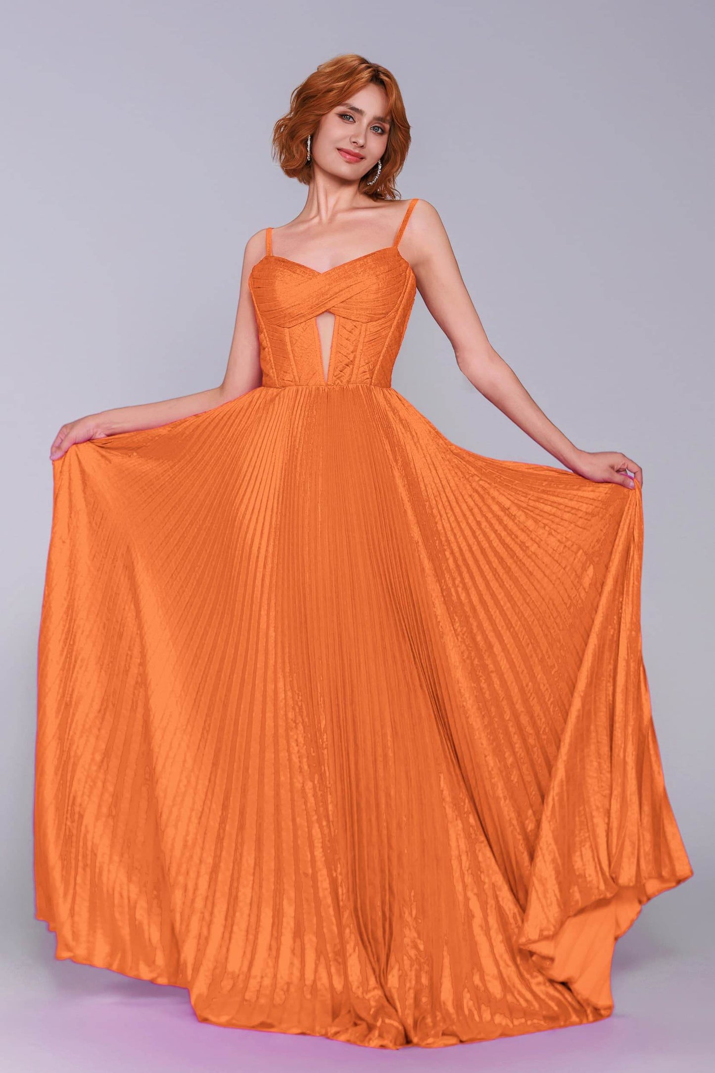 A-Line Maxi Metallic Prom Dress CS0963 - COCOMELODY