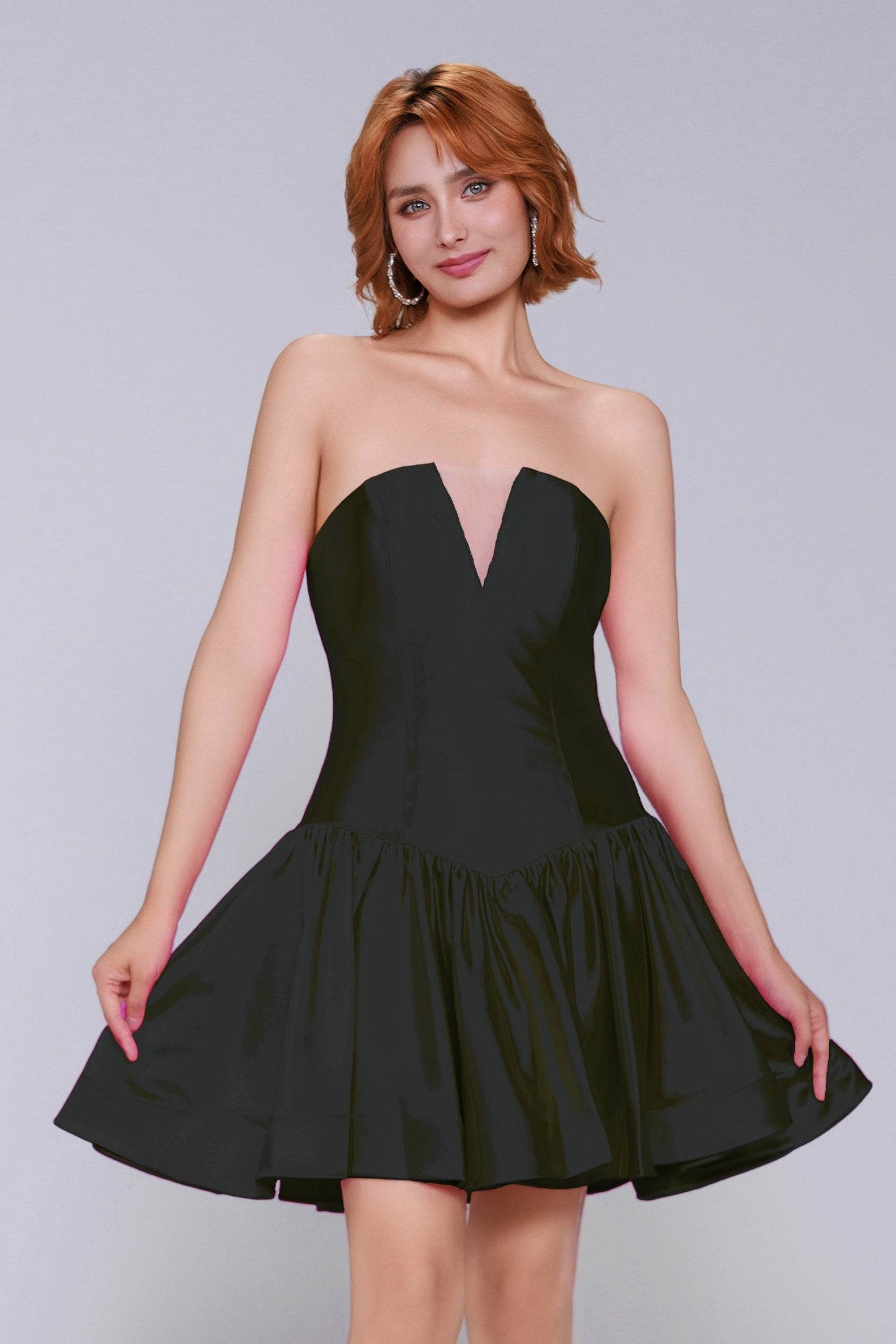 A-Line Mini Stretch Satin Homecoming Dress CS0973 - COCOMELODY
