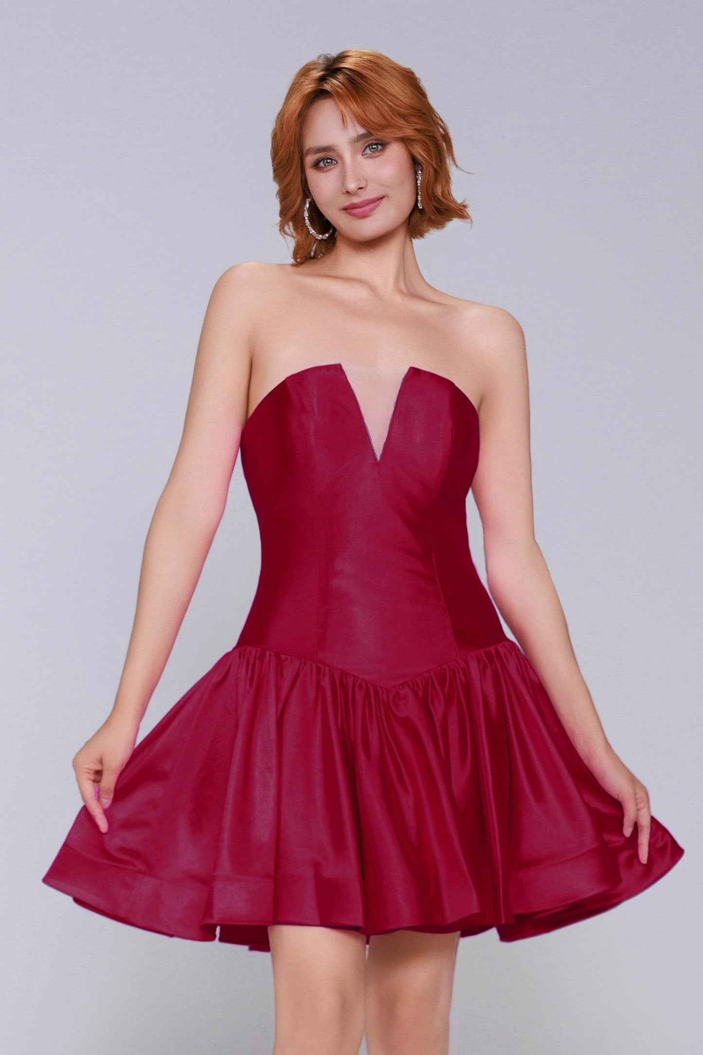 A-Line Mini Stretch Satin Homecoming Dress CS0973 - COCOMELODY