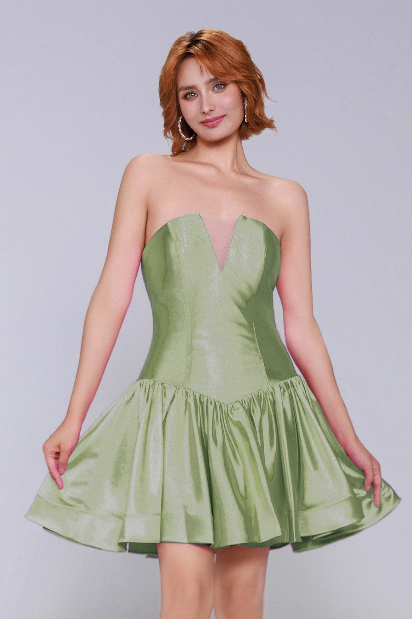A-Line Mini Stretch Satin Homecoming Dress CS0973 - COCOMELODY