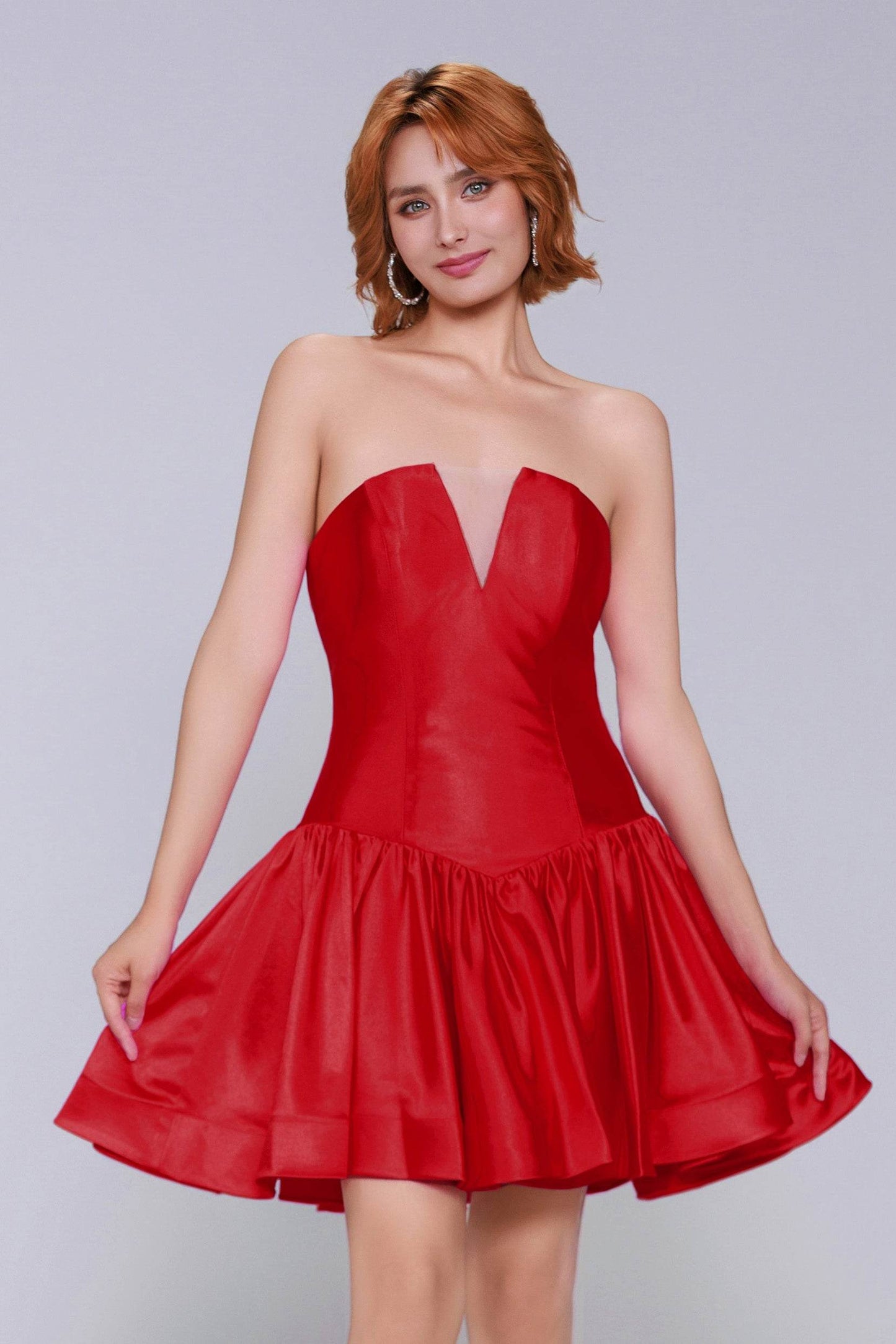 A-Line Mini Stretch Satin Homecoming Dress CS0973 - COCOMELODY