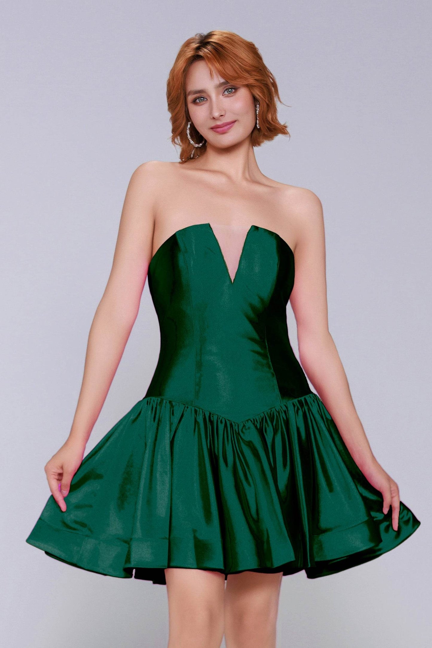 A-Line Mini Stretch Satin Homecoming Dress CS0973 - COCOMELODY