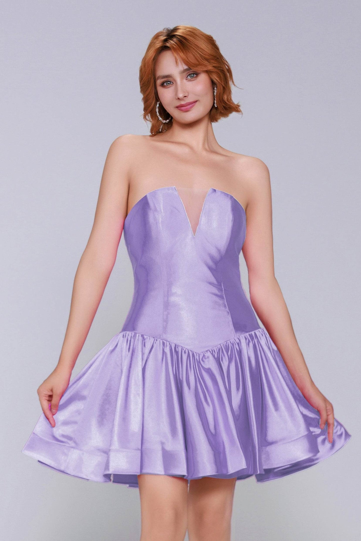 A-Line Mini Stretch Satin Homecoming Dress CS0973 - COCOMELODY