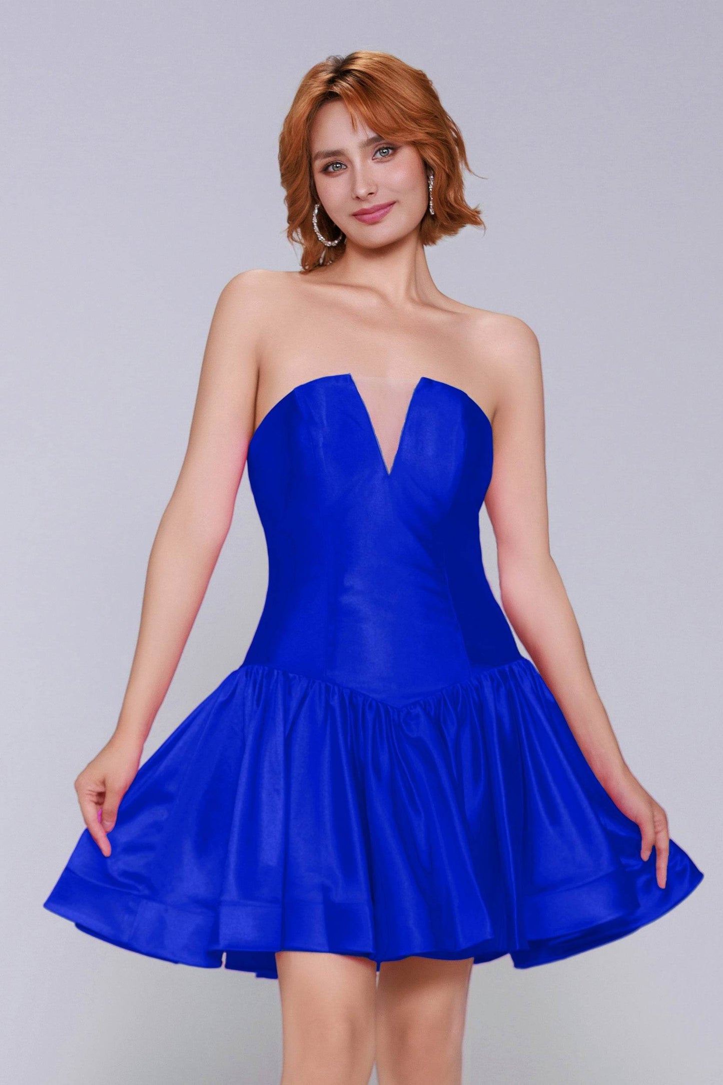 A-Line Mini Stretch Satin Homecoming Dress CS0973 - COCOMELODY