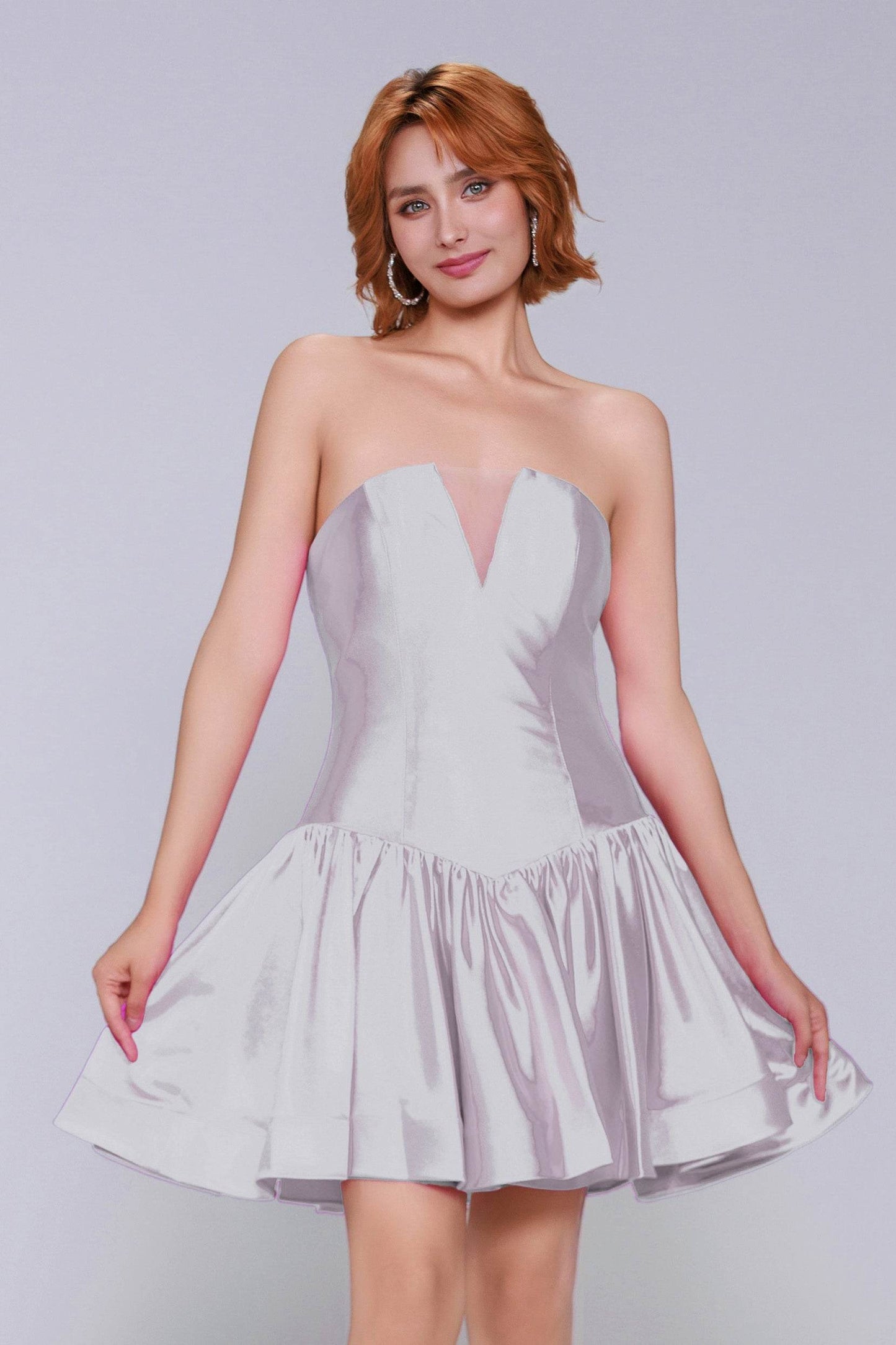 A-Line Mini Stretch Satin Homecoming Dress CS0973 - COCOMELODY