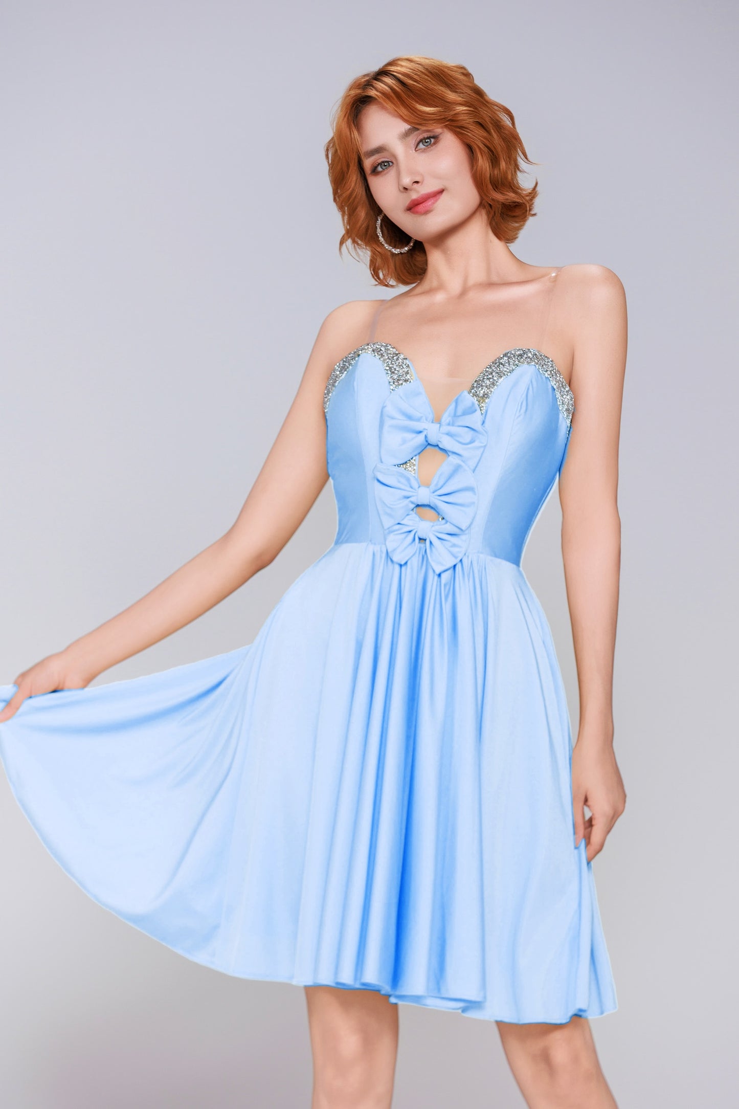 A-Line Mini Stretch Crepe Homecoming Dress CS0980