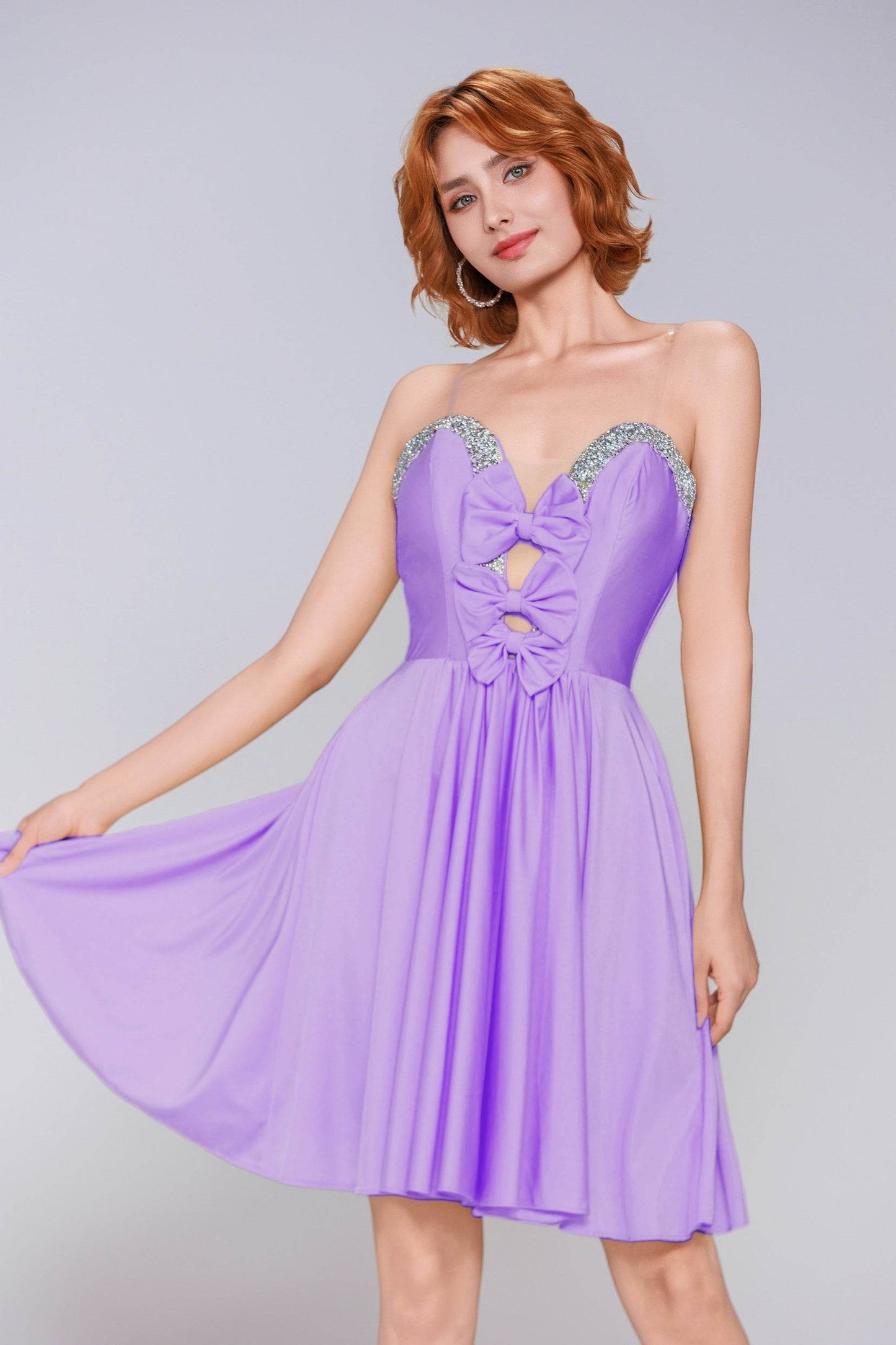 A-Line Mini Stretch Crepe Homecoming Dress CS0980 - COCOMELODY