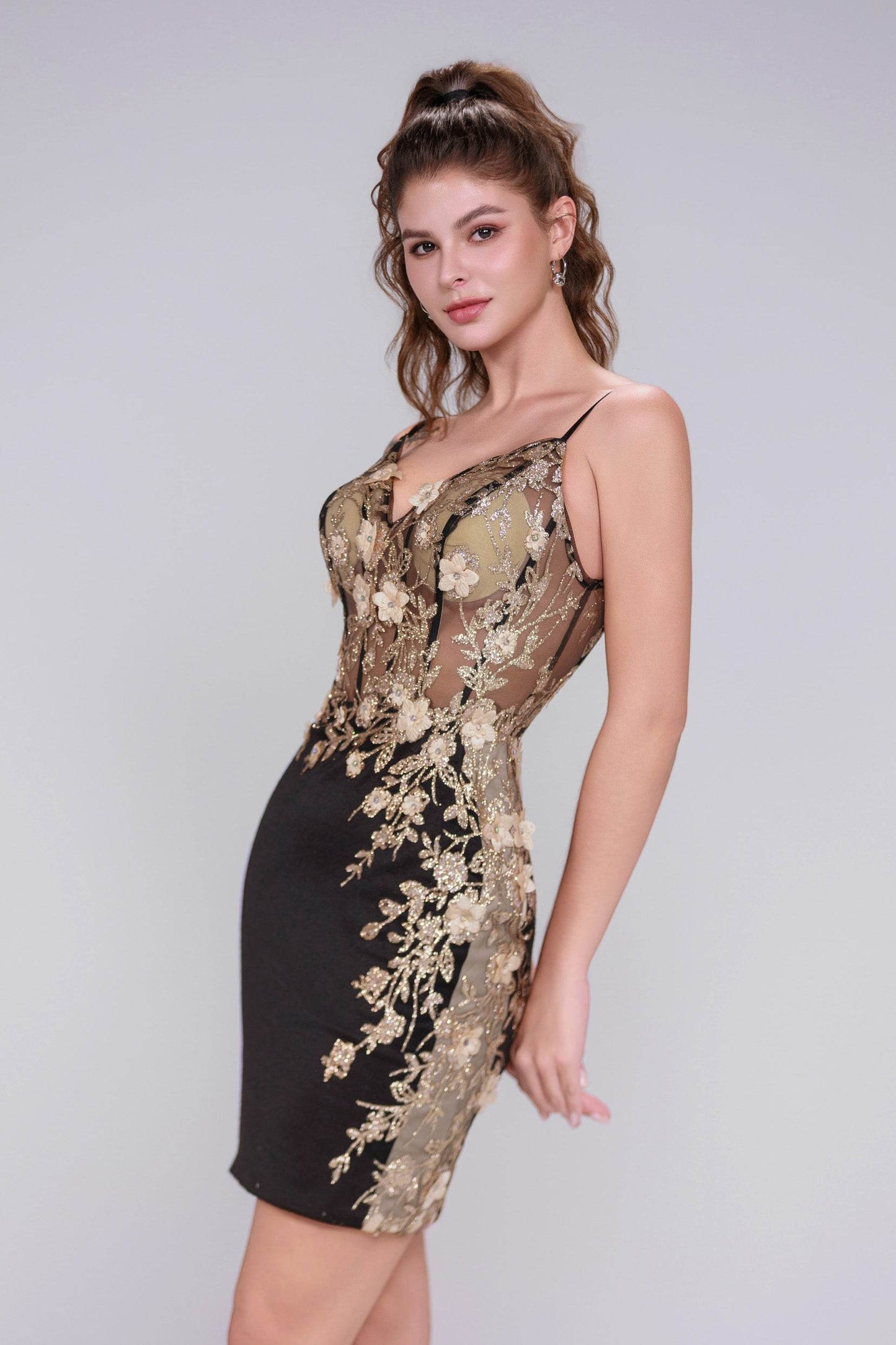 Sheath-Column Mini Stretch Crepe Homecoming Dress CS0993 - COCOMELODY