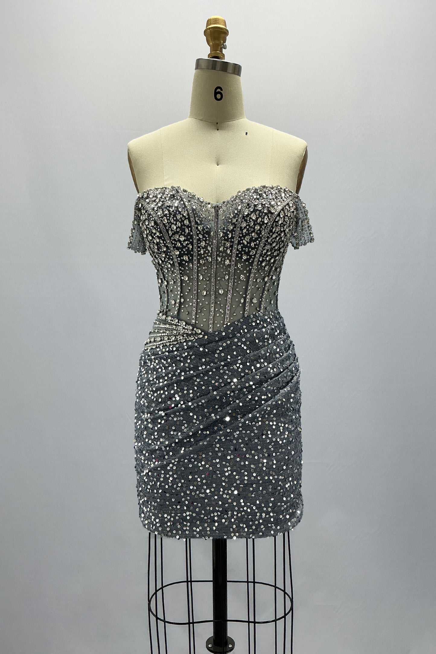 Sheath-Column Mini Sequined Homecoming Dress CS0996
