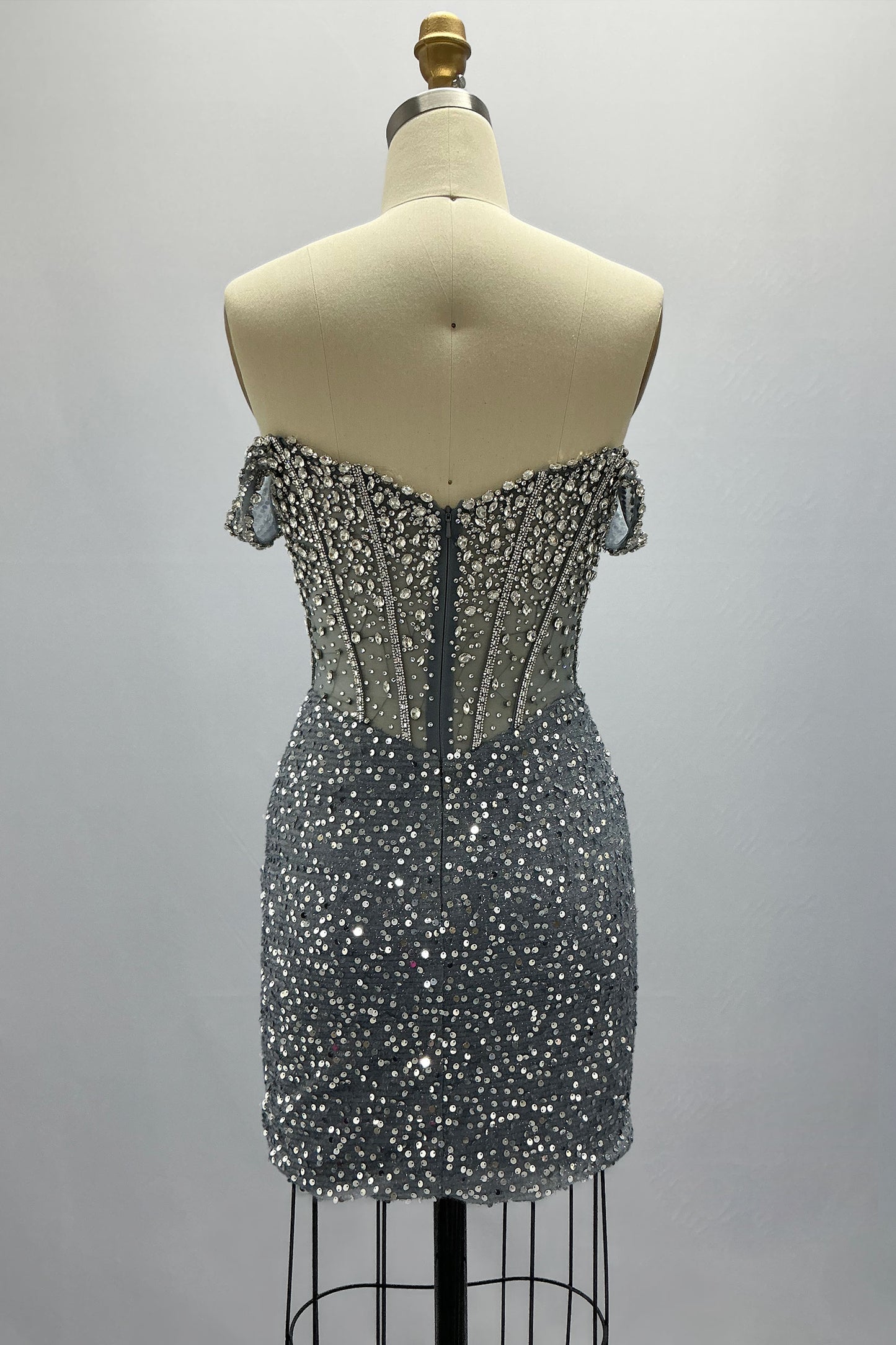 Sheath-Column Mini Sequined Homecoming Dress CS0996