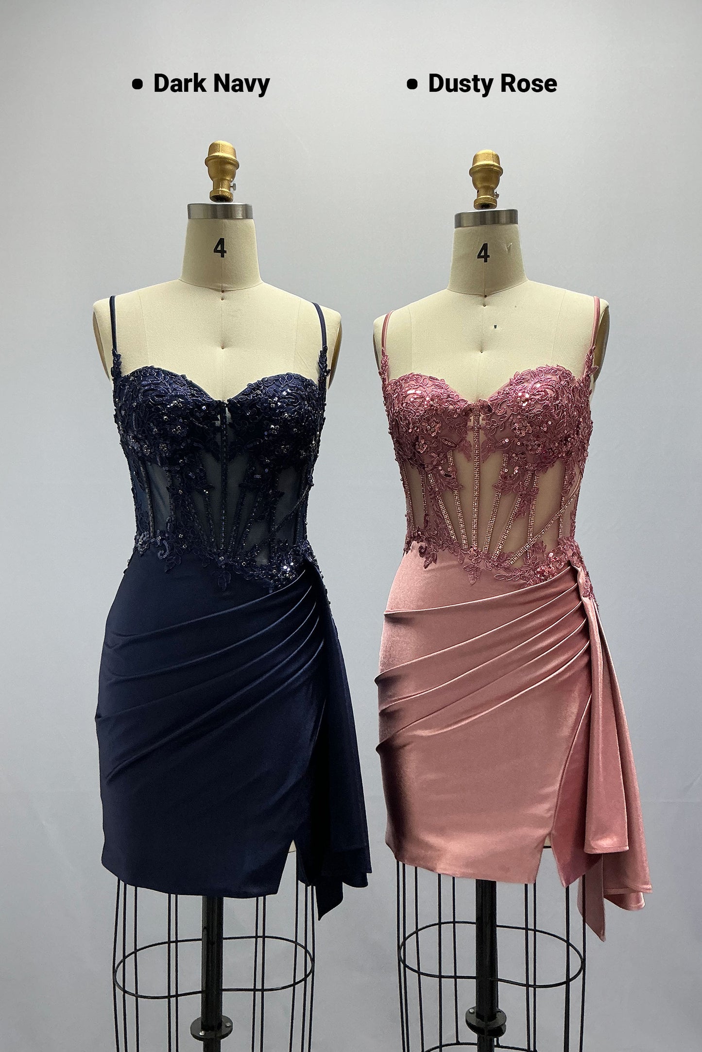 Sheath-Column Mini Stretch Satin Homecoming Dress CS1012