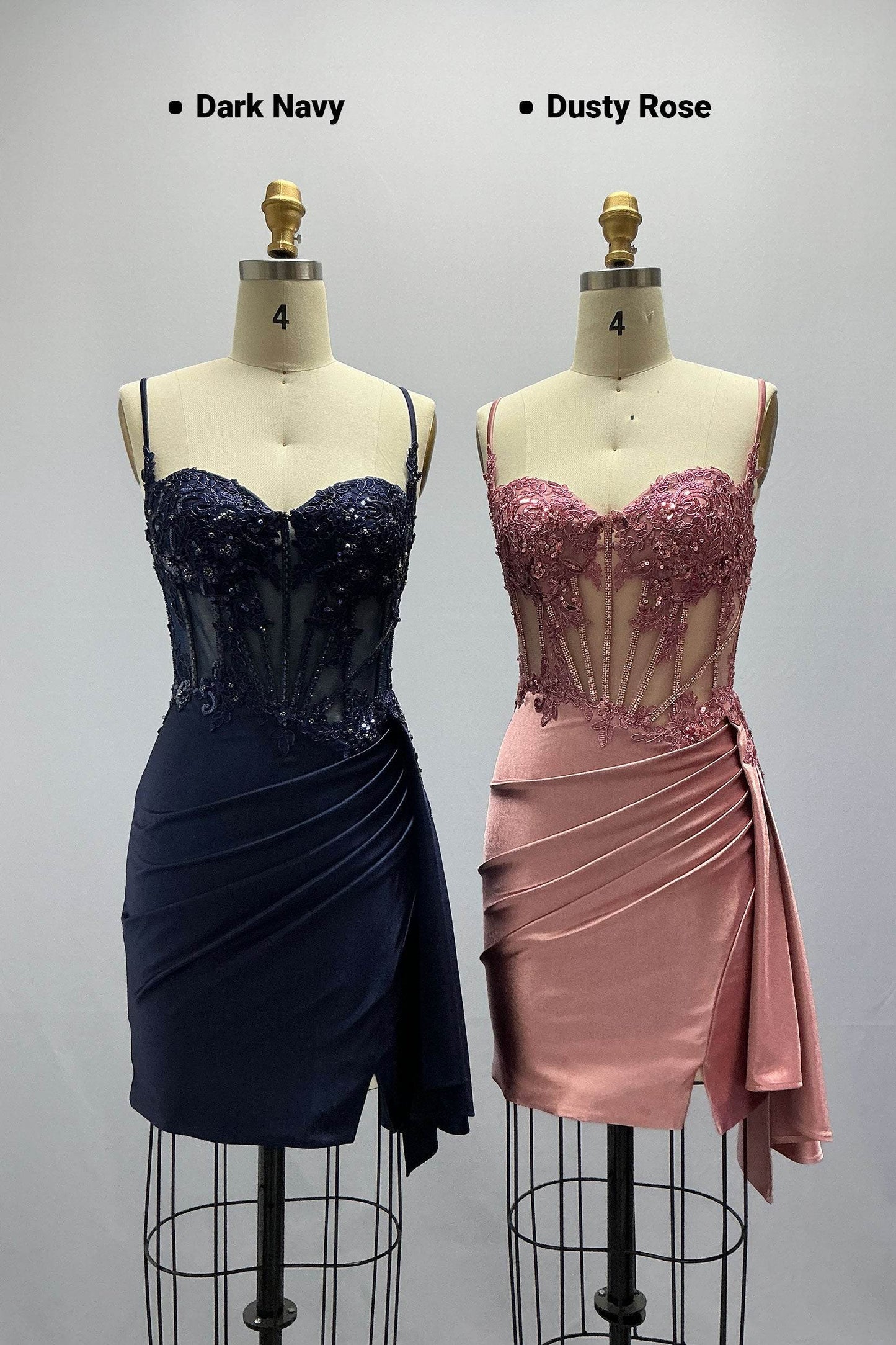 Sheath-Column Mini Stretch Satin Homecoming Dress CS1012 - COCOMELODY