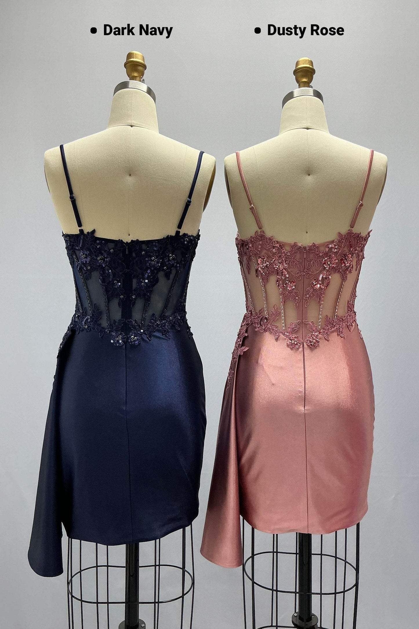 Sheath-Column Mini Stretch Satin Homecoming Dress CS1012 - COCOMELODY
