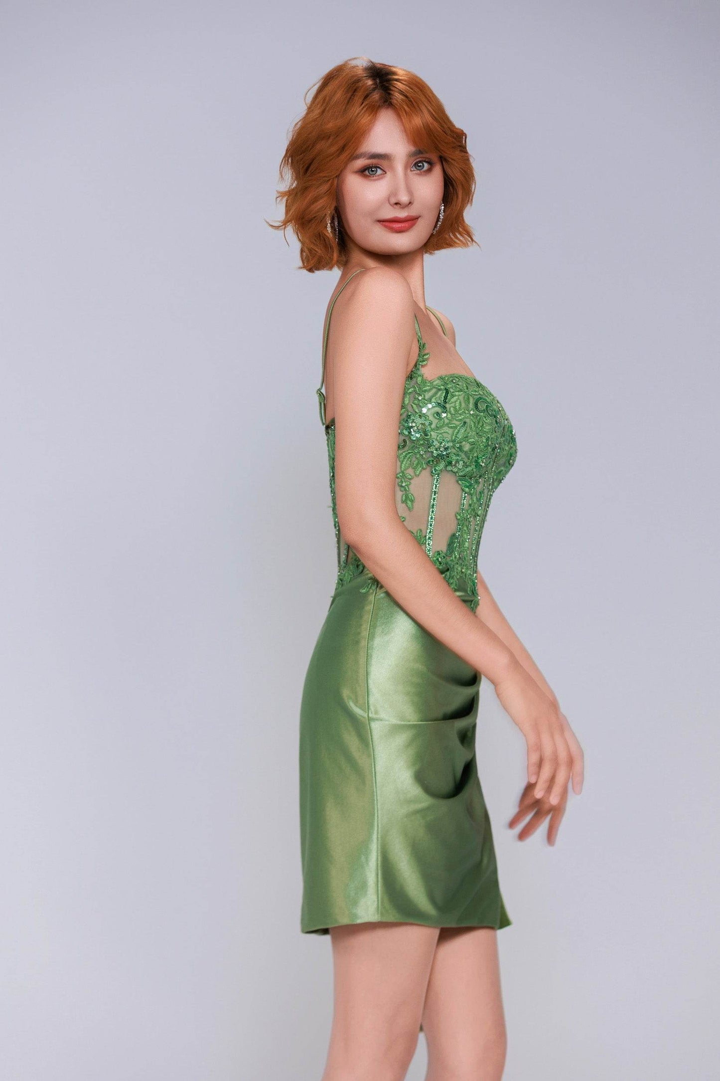 Sheath-Column Mini Stretch Satin Homecoming Dress CS1012 - COCOMELODY