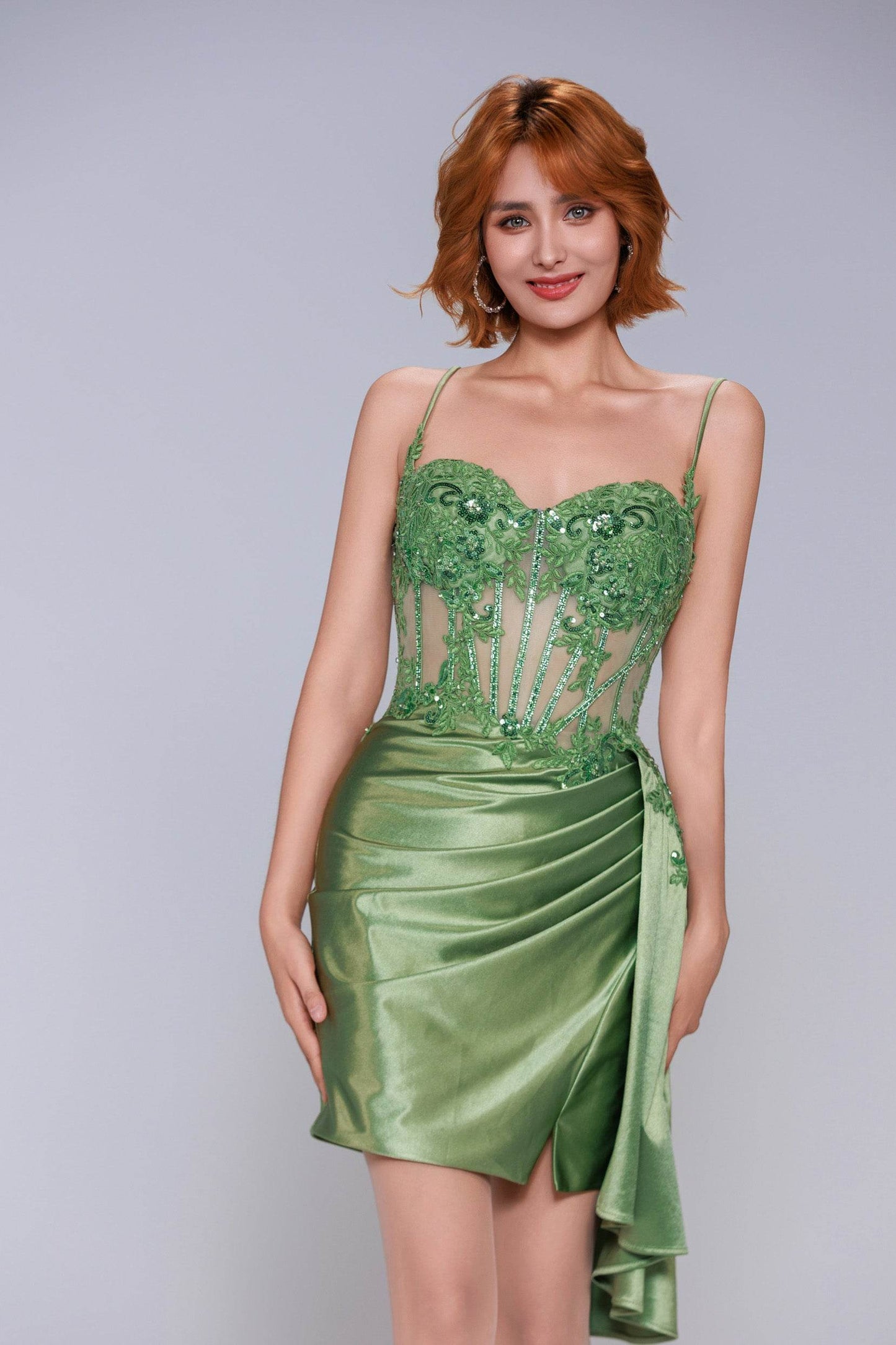 Sheath-Column Mini Stretch Satin Homecoming Dress CS1012 - COCOMELODY