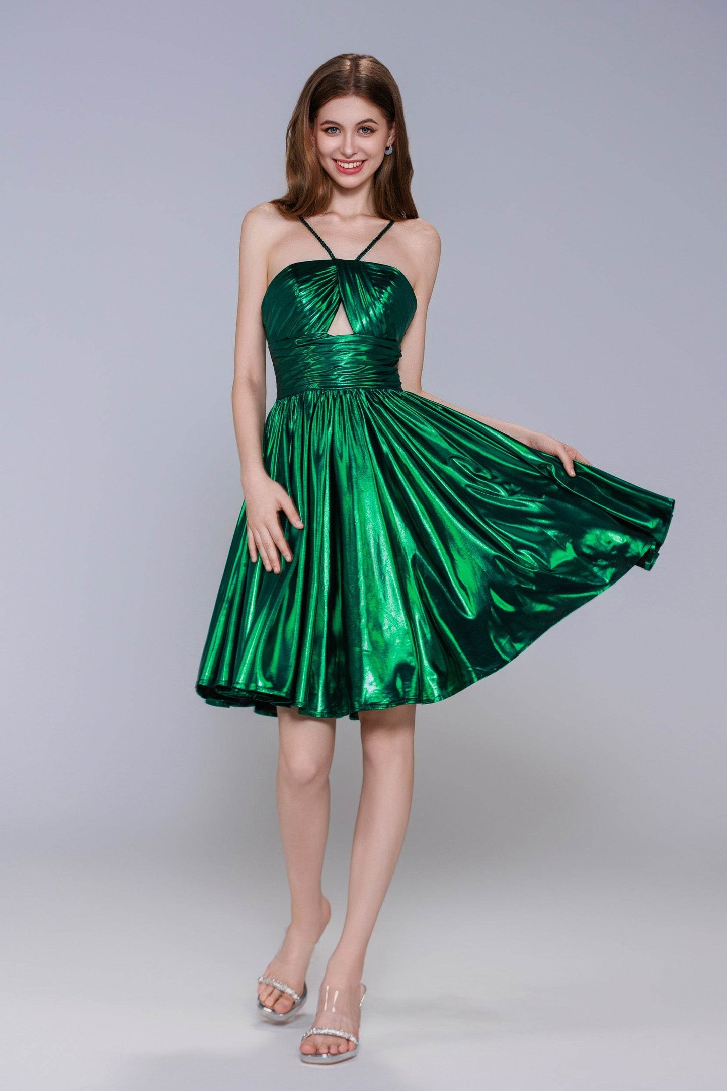 A-Line Mini Hot Stamping Cloth Homecoming Dress CS1013 - COCOMELODY
