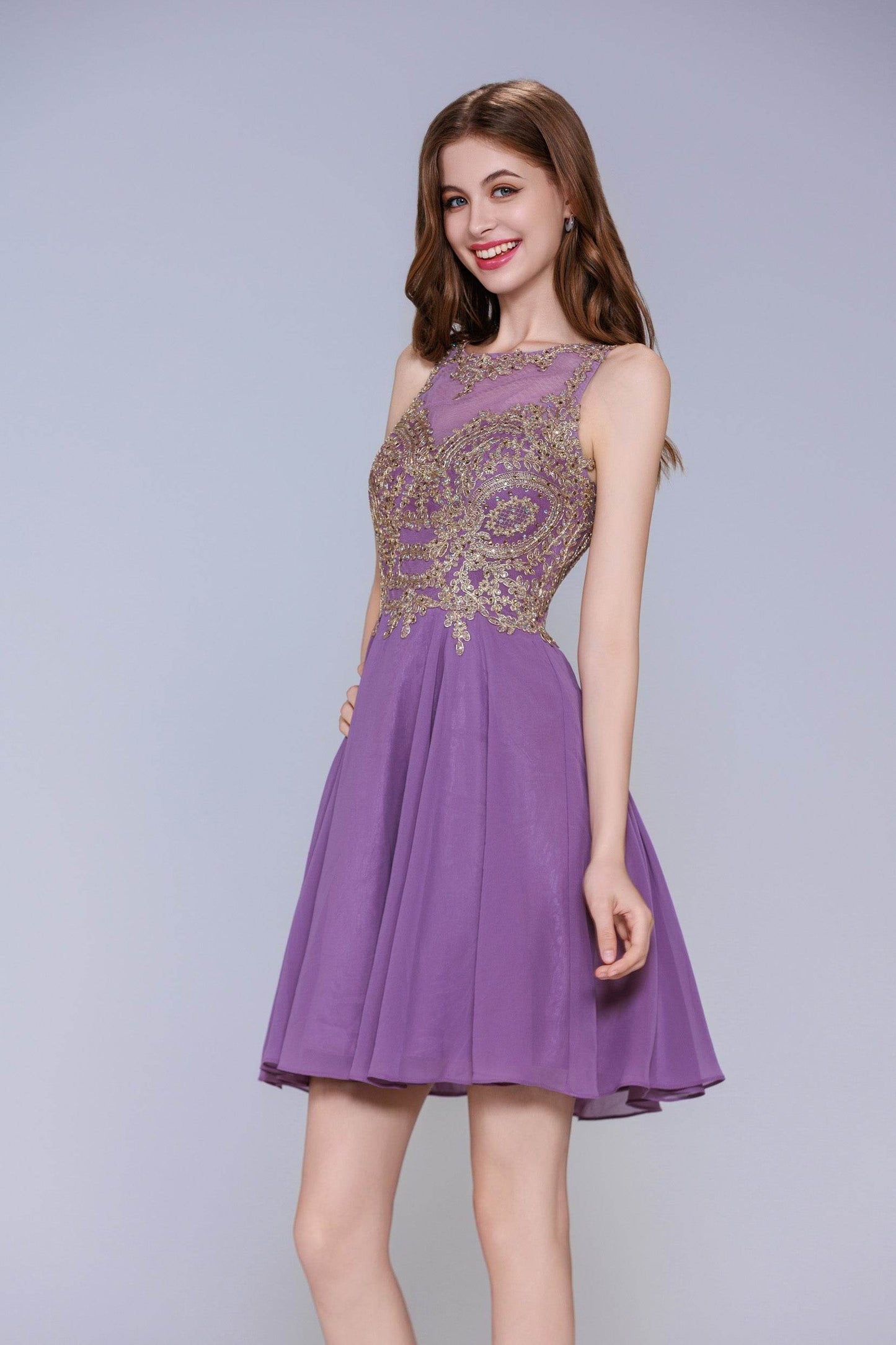 A-Line Mini Chiffon Homecoming Dress CS1021 - COCOMELODY