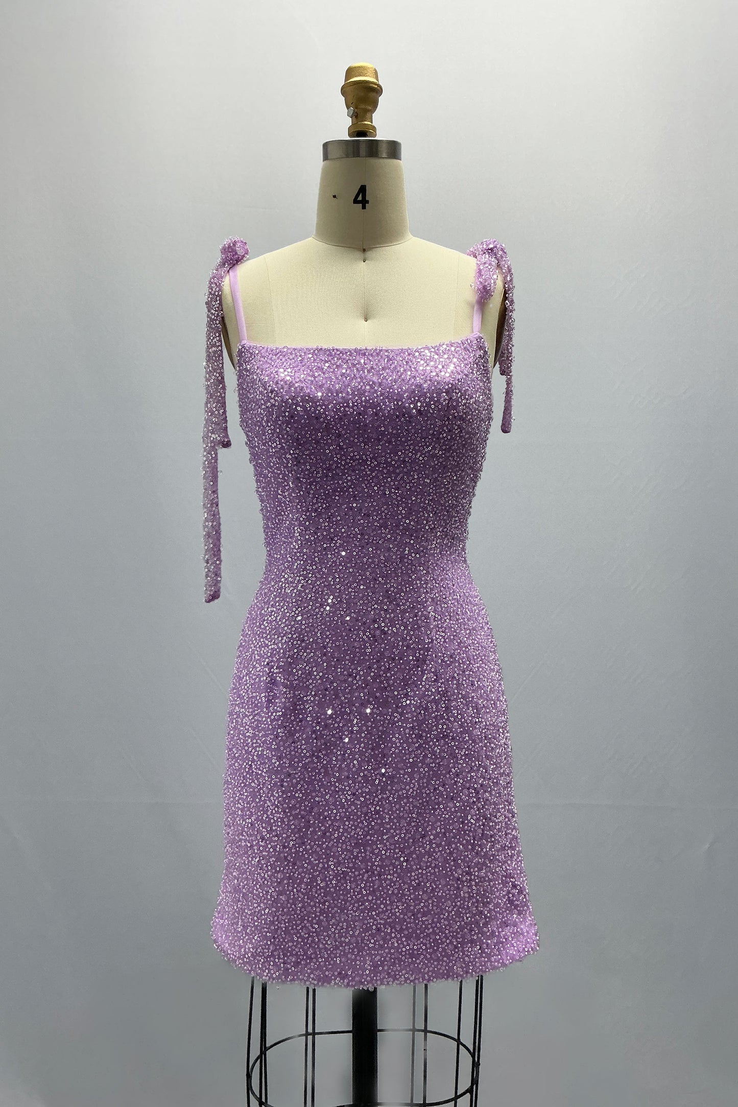 Sheath-Column Mini Sparkle Tulle Homecoming Dress CS1029