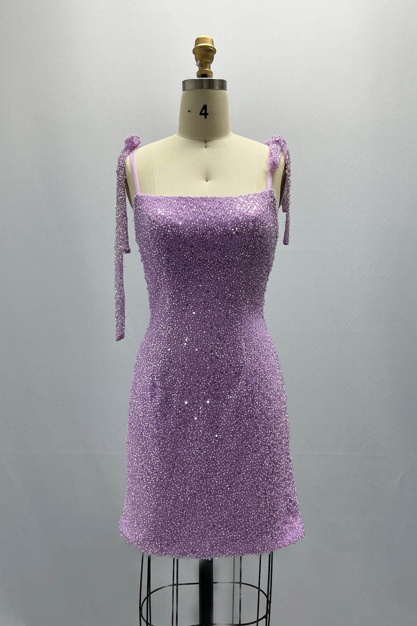 Sheath-Column Mini Sparkle Tulle Homecoming Dress CS1029 - COCOMELODY
