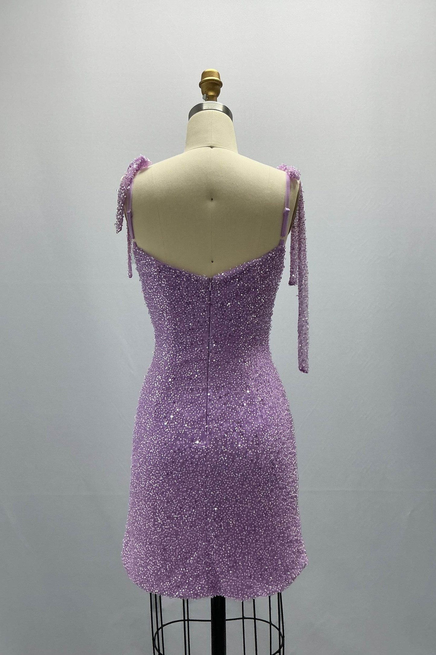 Sheath-Column Mini Sparkle Tulle Homecoming Dress CS1029 - COCOMELODY